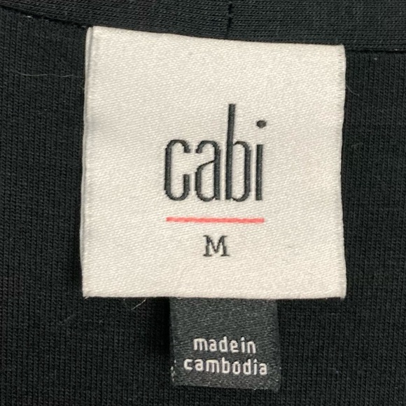 Cabi Dishy Faux Wrap Dress Women’s Size M Hersey Knit Tie Waist Black Style 4262 - Picture 7 of 8